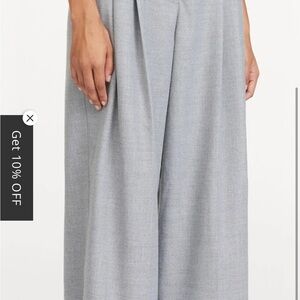 Wide Leg Gray Plaid Trousers with matching custom made blazer